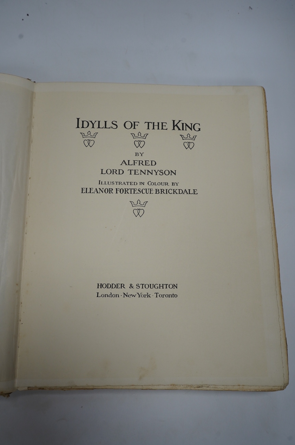 Colour plate books -9 works - Tennyson, Alfred Lord - Idylls of the Kings, illustrated by Eleanor Forstescue Brickdale, with 21 tipped-in colour plates, 4to, half cloth, Hodder and Stoughton, London, [1921]; Wheeler Wilc